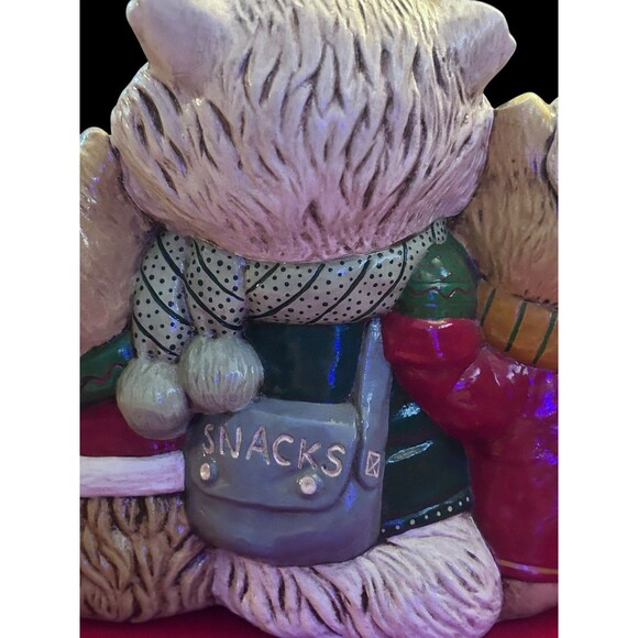 Vtg Hand-painted Christmas Caroling Kitty Cats Animals Figurine Ceramic Kitschy - Picture 4 of 7